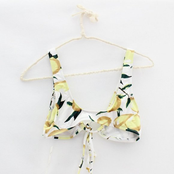 Dippin Daisys Keyhole Lemon Print Bikini Swim Top - Picture 2 of 4